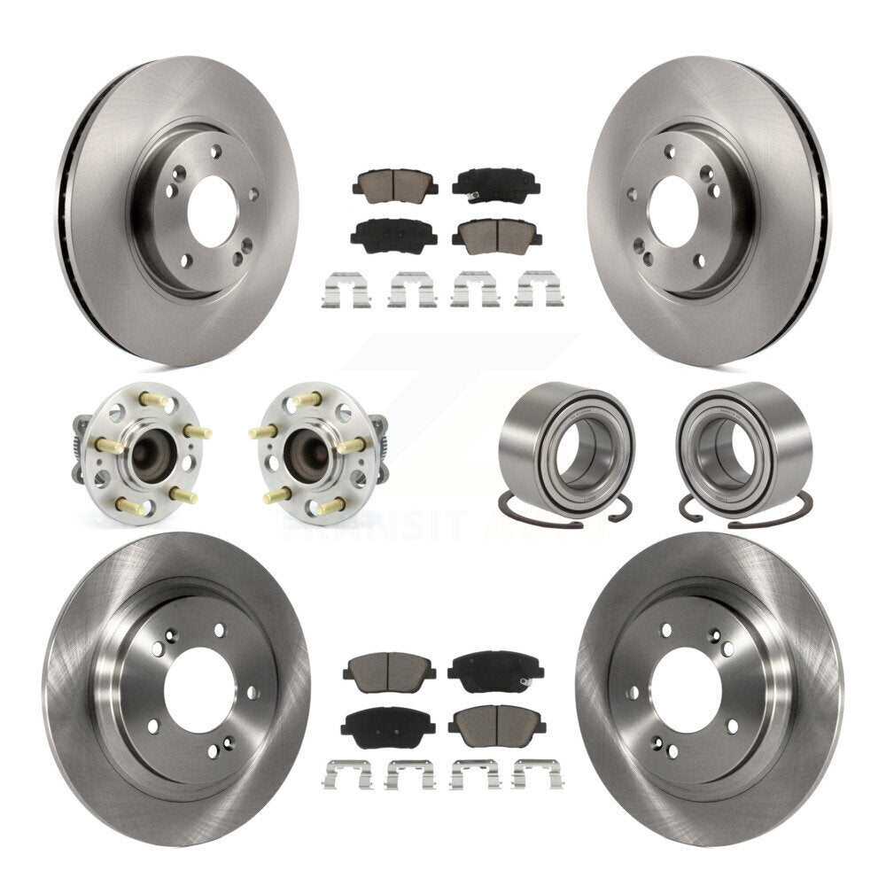 Hub Bearing Brake Rotor Pads Front Rear Kit (10Pc) For 2013-2015 Kia Optima 2.4L