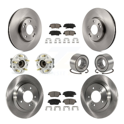 Hub Bearing Brake Rotor Pads Front Rear Kit (10Pc) For 2013-2015 Kia Optima 2.4L