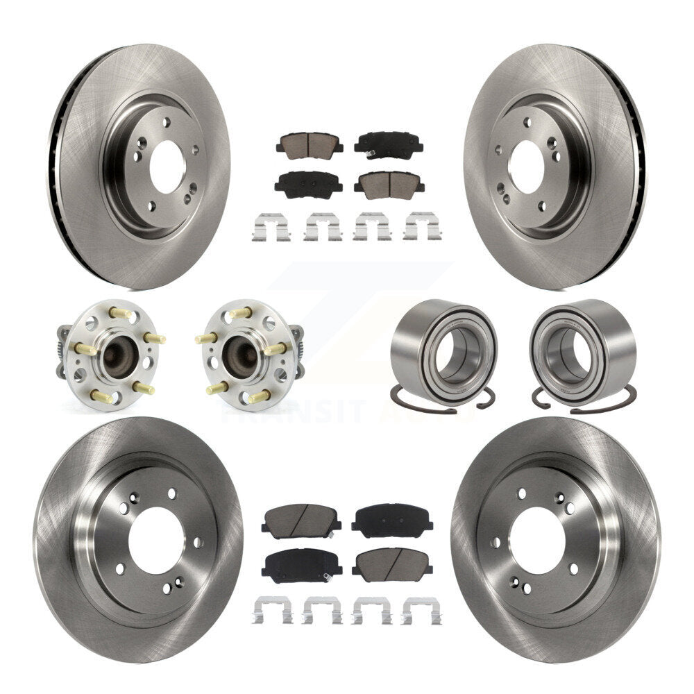 Hub Bearing Brake Rotor Pads Front Rear Kit (10Pc) For 2013-2015 Kia Optima 2.0L
