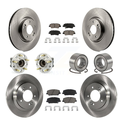 Hub Bearing Brake Rotor Pads Front Rear Kit (10Pc) For 2013-2015 Kia Optima 2.0L