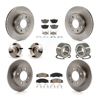 Hub Bearing Disc Brake Rotor Pads Front Rear Kit (10Pc) For Kia Spectra Spectra5