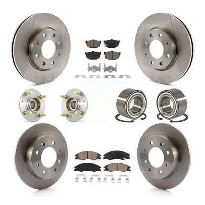 Hub Bearing Disc Brake Rotor Pads Front Rear Kit (10Pc) For Kia Spectra Spectra5