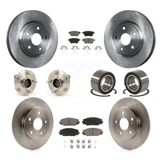 Hub Bearings Disc Brake Rotors And Pads Front Rear Kit (10Pc) For Toyota Matrix