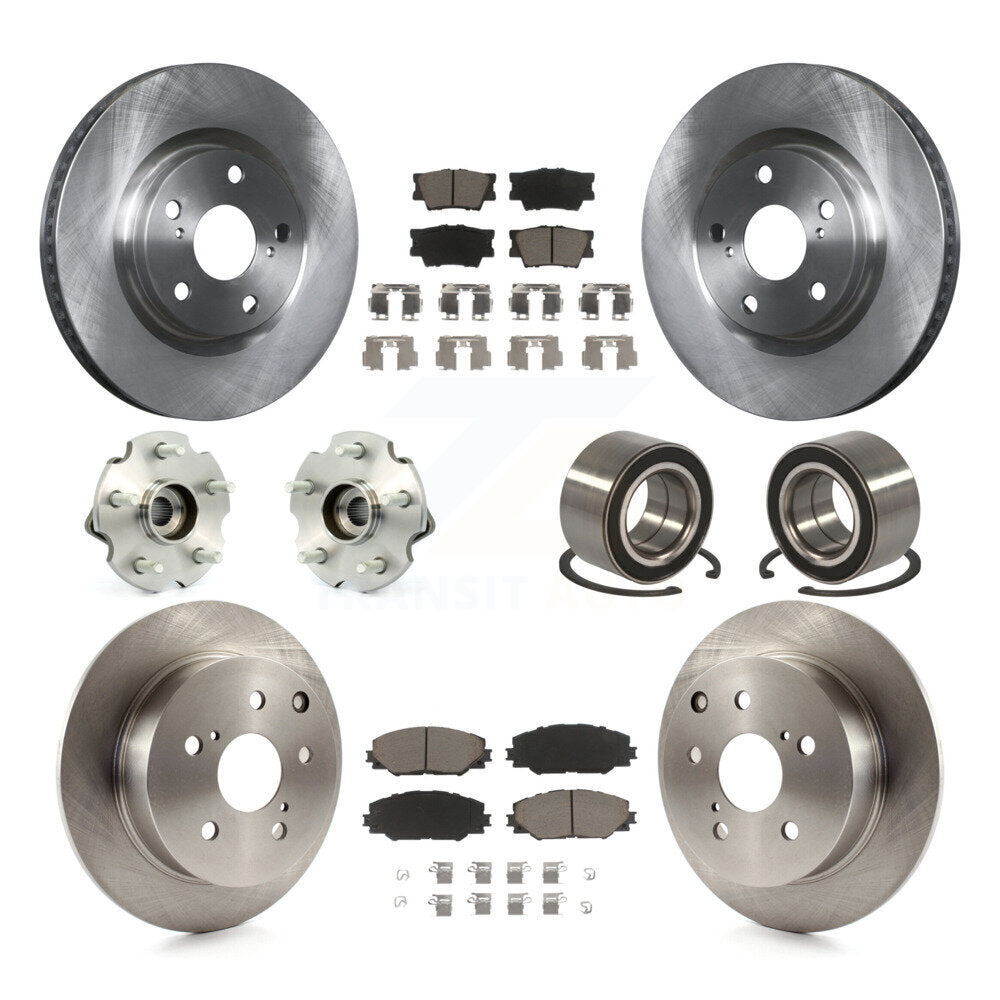 Hub Bearing Brake Rotor Pad Front Rear Kit (10Pc) For Toyota Matrix Pontiac Vibe
