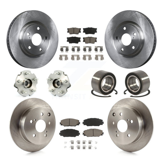Hub Bearing Brake Rotor Pad Front Rear Kit (10Pc) For Toyota Matrix Pontiac Vibe