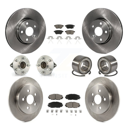 Hub Bearing Brake Rotor Pad Front Rear Kit (10Pc) For Toyota Corolla Matrix Vibe