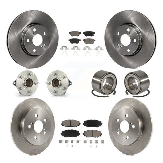Hub Bearing Brake Rotor Pad Front Rear Kit (10Pc) For Toyota Corolla Matrix Vibe