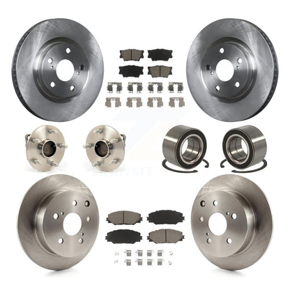 Hub Bearings Disc Brake Rotors And Pads Front Rear Kit (10Pc) For Pontiac Vibe