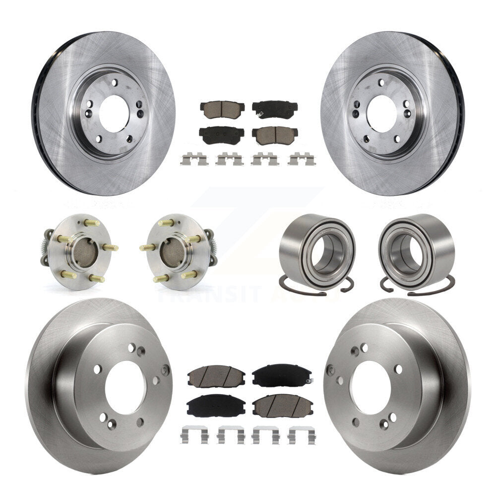 Hub Bearings Disc Brake Rotors And Pads Front Rear Kit (10Pc) For Hyundai XG350