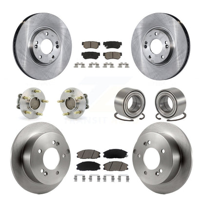 Hub Bearings Disc Brake Rotors And Pads Front Rear Kit (10Pc) For Hyundai XG350