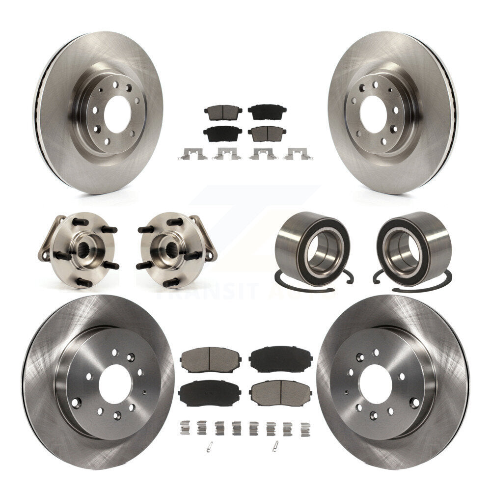 Hub Bearing Brake Rotor & Pad Front Rear Kit (10Pc) For 2007-2015 Mazda CX-9 AWD