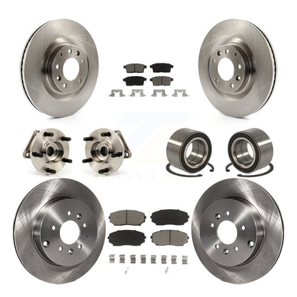 Hub Bearing Brake Rotor & Pad Front Rear Kit (10Pc) For 2007-2015 Mazda CX-9 AWD