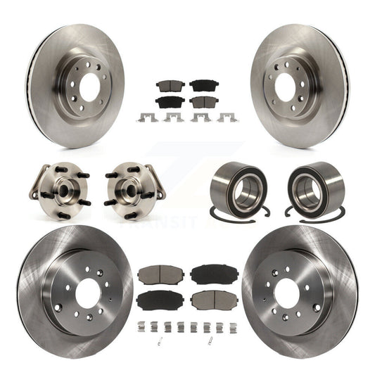 Hub Bearing Brake Rotor & Pad Front Rear Kit (10Pc) For 2007-2015 Mazda CX-9 AWD