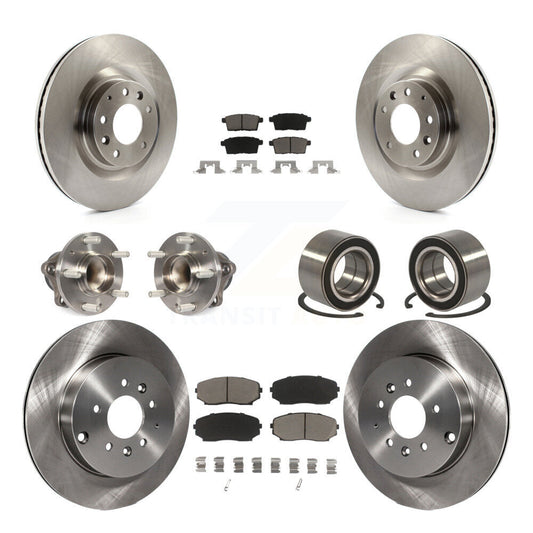 Hub Bearing Brake Rotor & Pad Front Rear Kit (10Pc) For 2007-2015 Mazda CX-9 FWD
