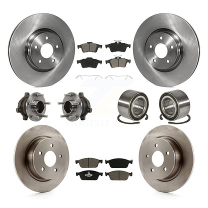 Hub Bearing Disc Brake Rotor Pads Front Rear Kit (10Pc) For Ford Transit Connect
