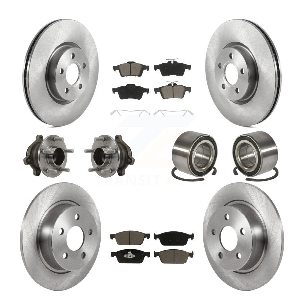 Hub Bearing Disc Brake Rotor Pads Front Rear Kit (10Pc) For Ford Transit Connect