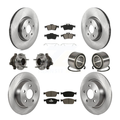 Hub Bearing Disc Brake Rotor Pads Front Rear Kit (10Pc) For Ford Transit Connect