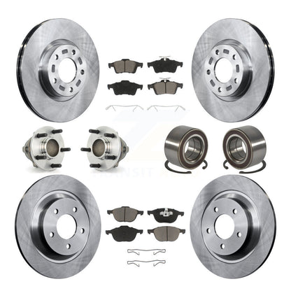 Hub Bearing Disc Brake Rotors And Ceramic Pads Front Rear Kit (10Pc) For Mazda 5