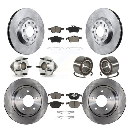 Hub Bearings Disc Brake Rotors And Pads Front Rear Kit (10Pc) For Mazda 3 Sport