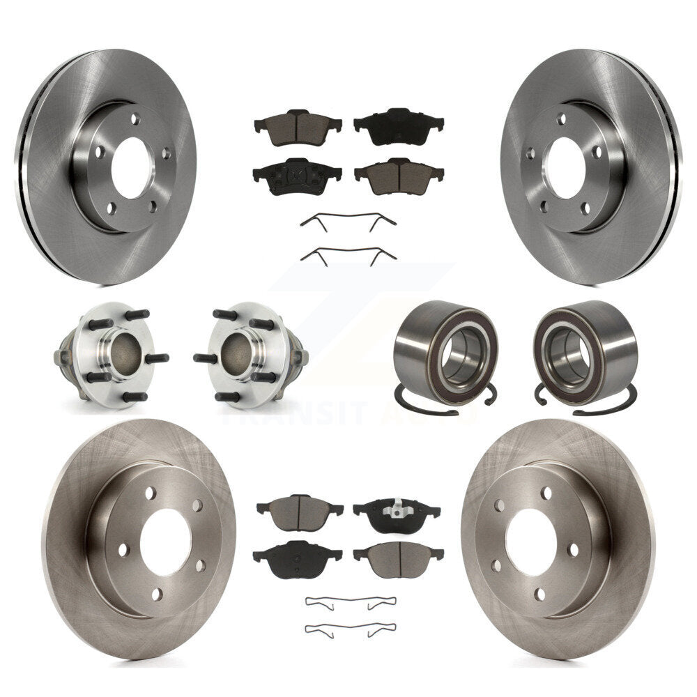 Hub Bearing Brake Rotor Pad Front Rear Kit (10Pc) For 2005 Mazda 3 From 01 05