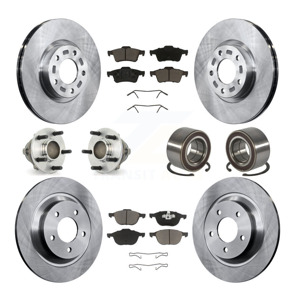 Hub Bearing Disc Brake Rotor Pad Front Rear Kit (10Pc) For 2006 Mazda 5 To 02 06