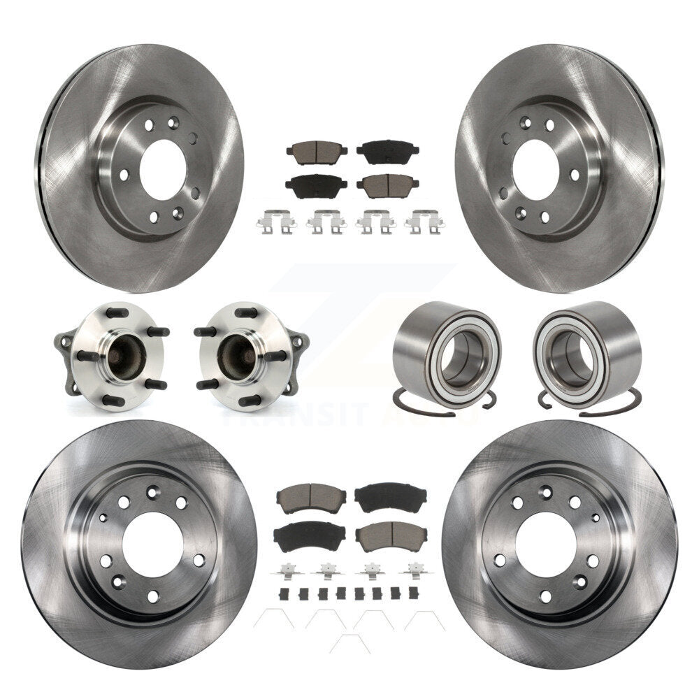 Hub Bearing Brake Rotor And Pad Front Rear Kit (10Pc) For 2009-2013 Mazda 6 3.7L