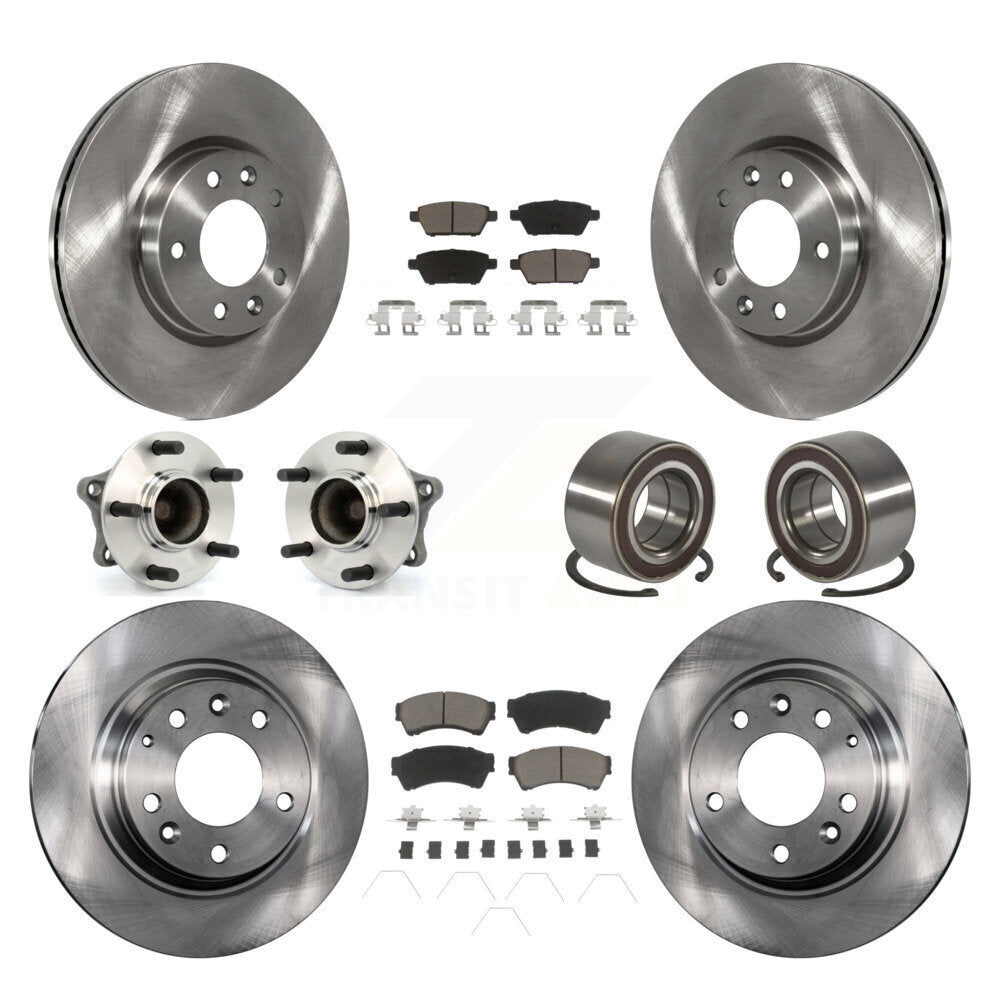 Hub Bearing Brake Rotor And Pad Front Rear Kit (10Pc) For 2009-2013 Mazda 6 2.5L
