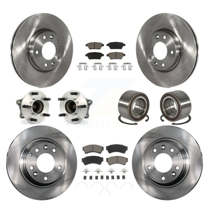 Hub Bearing Brake Rotor And Pad Front Rear Kit (10Pc) For 2009-2013 Mazda 6 2.5L