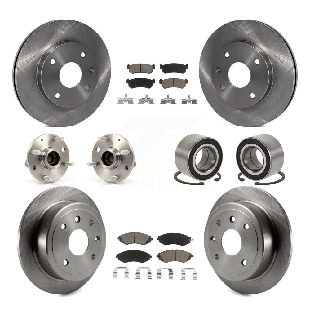 Hub Bearing Brake Rotor And Pad Front Rear Kit (10Pc) For Chevrolet Optra Suzuki