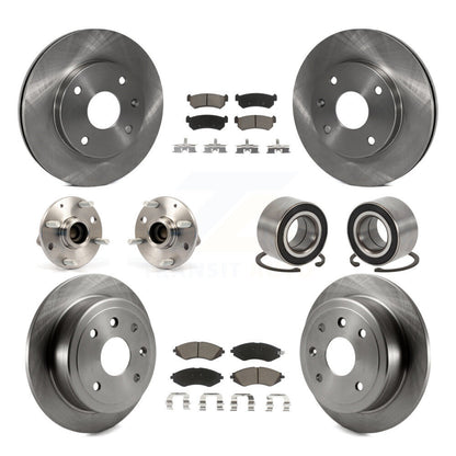 Hub Bearing Brake Rotor And Pad Front Rear Kit (10Pc) For Chevrolet Optra Suzuki