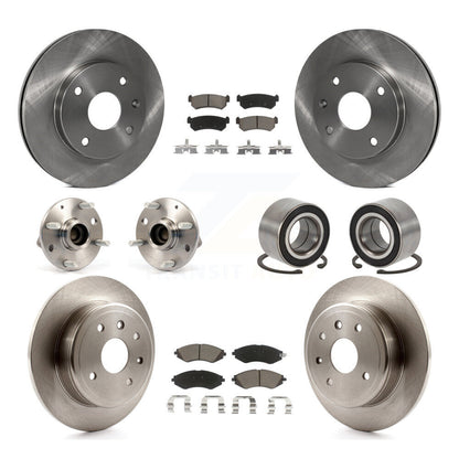 Hub Bearing Brake Rotor & Pads Front Rear Kit (10Pc) For Chevrolet Optra Non-ABS