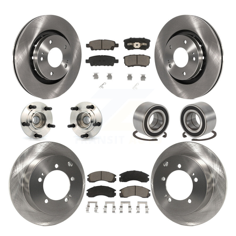 Hub Bearing Brake Rotor & Pad Front Rear Kit (10Pc) For Mitsubishi Outlander FWD
