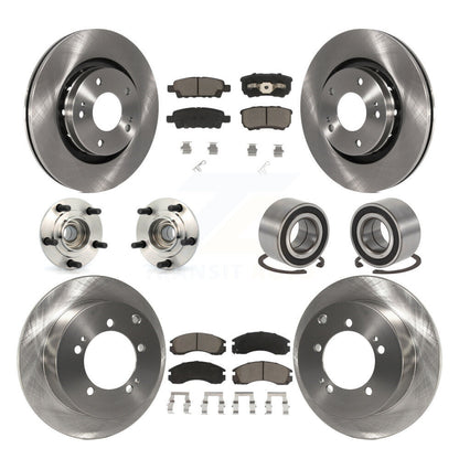 Hub Bearing Brake Rotor & Pad Front Rear Kit (10Pc) For Mitsubishi Outlander FWD