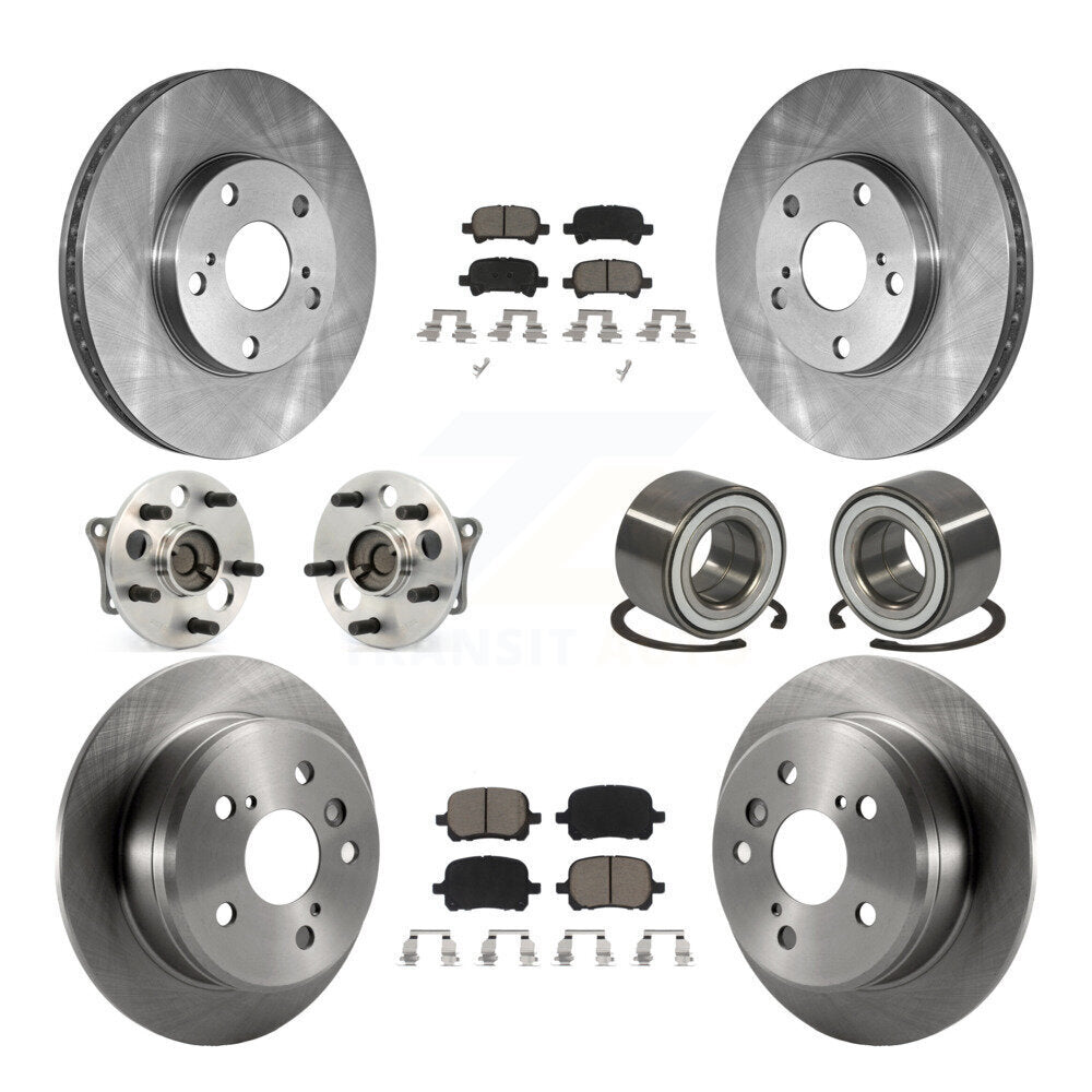 Hub Bearing Disc Brake Rotor & Pad Front Rear Kit (10Pc) For Toyota Camry Solara