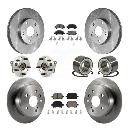 Hub Bearing Disc Brake Rotor & Pad Front Rear Kit (10Pc) For Toyota Camry Solara