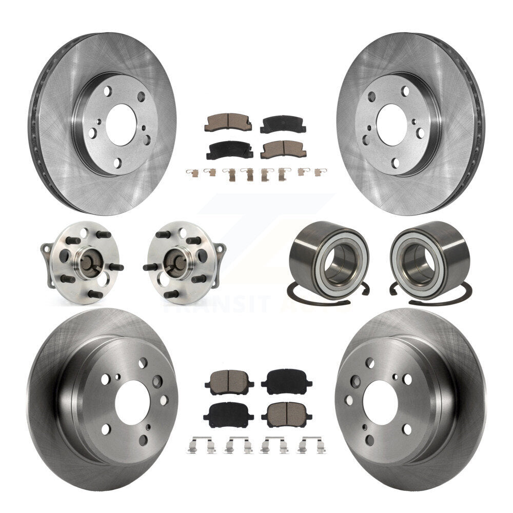 Hub Bearing Brake Rotor Pads Front Rear Kit (10Pc) For Toyota Camry Solara Lexus