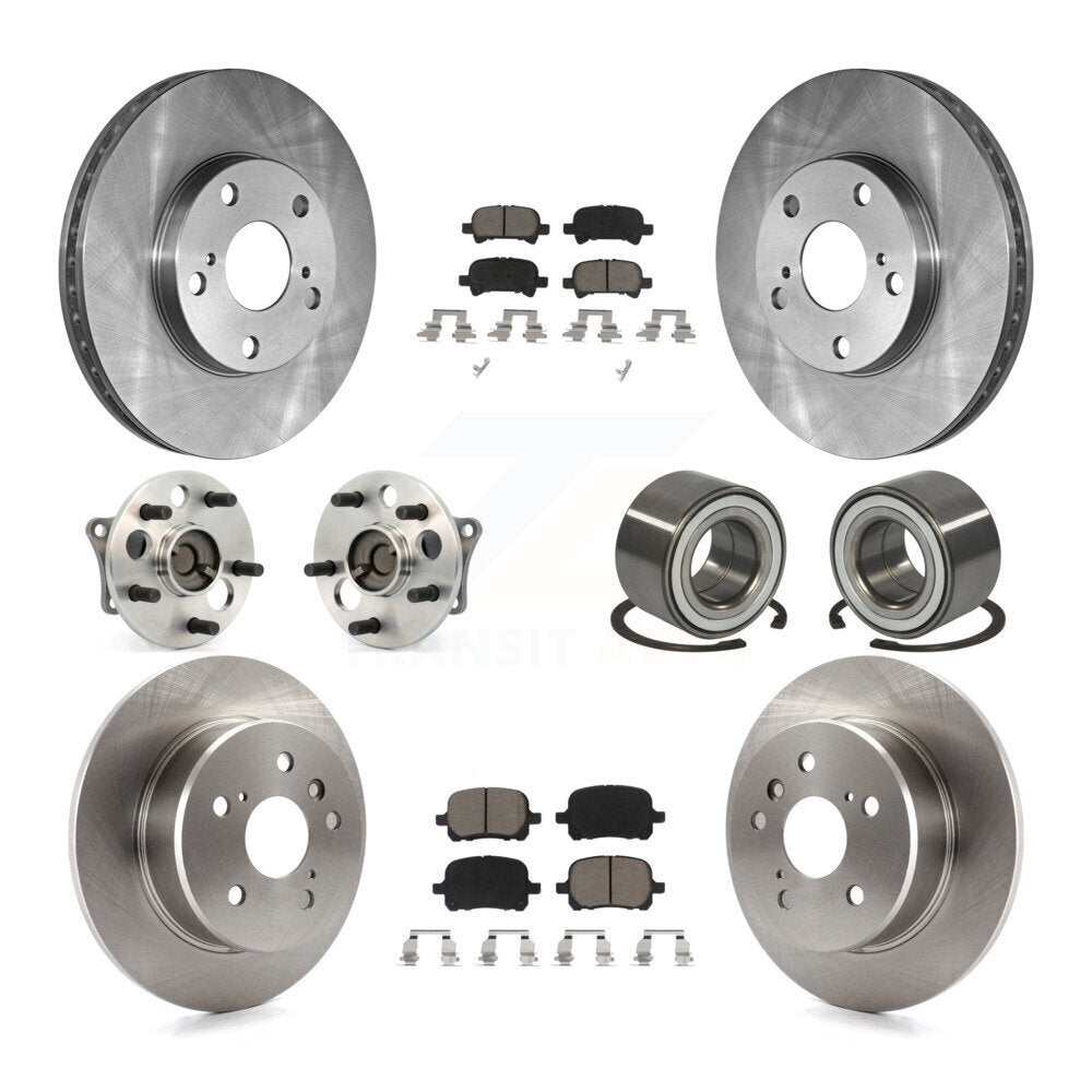 Hub Bearing Brake Rotor & Pads Front Rear Kit (10Pc) For 2000-2004 Toyota Avalon
