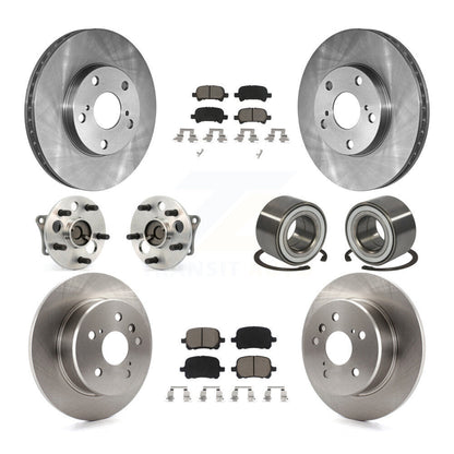 Hub Bearing Brake Rotor & Pads Front Rear Kit (10Pc) For 2000-2004 Toyota Avalon