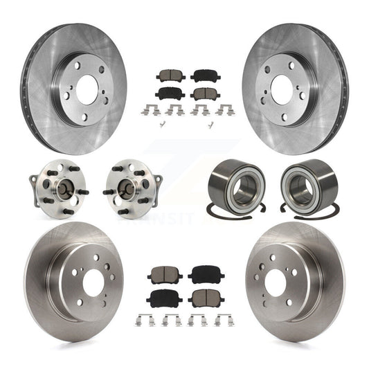 Hub Bearing Brake Rotor & Pads Front Rear Kit (10Pc) For 2000-2004 Toyota Avalon