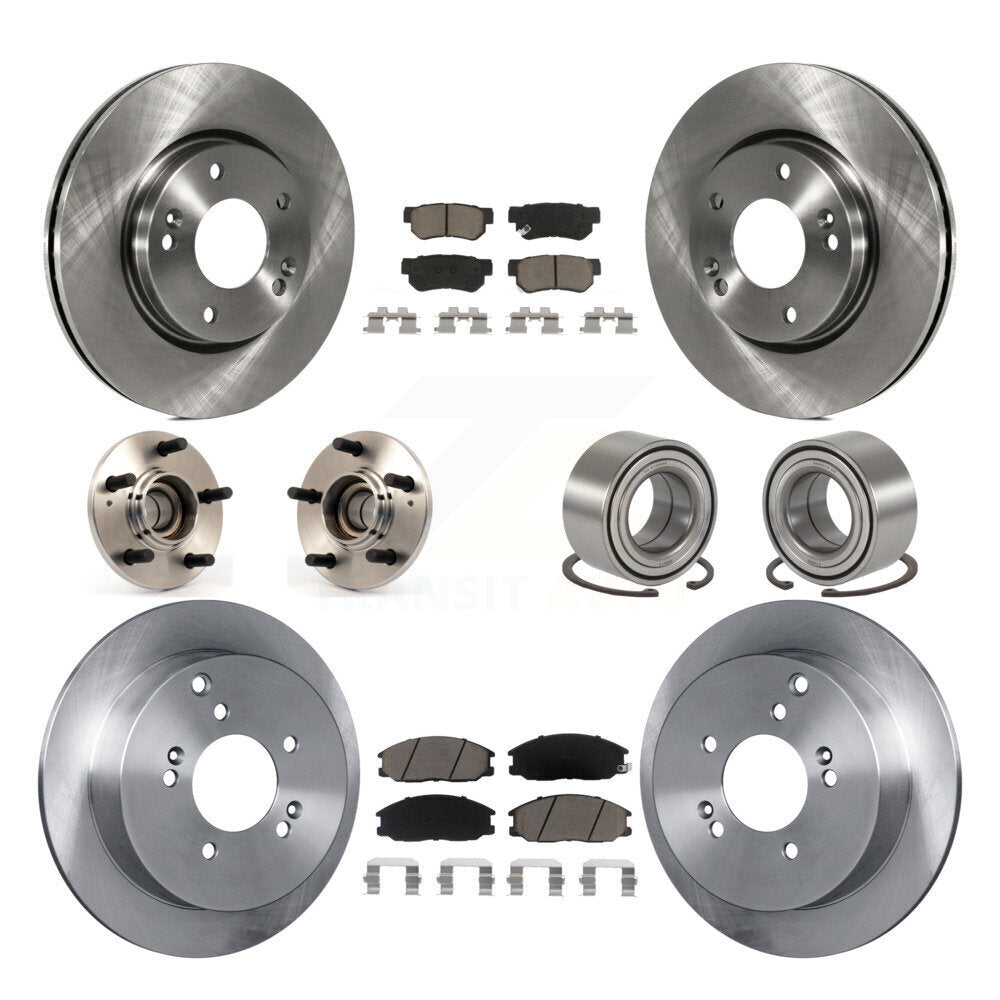 Hub Bearing Disc Brake Rotor And Pads Front Rear Kit (10Pc) For Hyundai Santa Fe