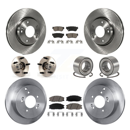 Hub Bearing Disc Brake Rotor And Pads Front Rear Kit (10Pc) For Hyundai Santa Fe