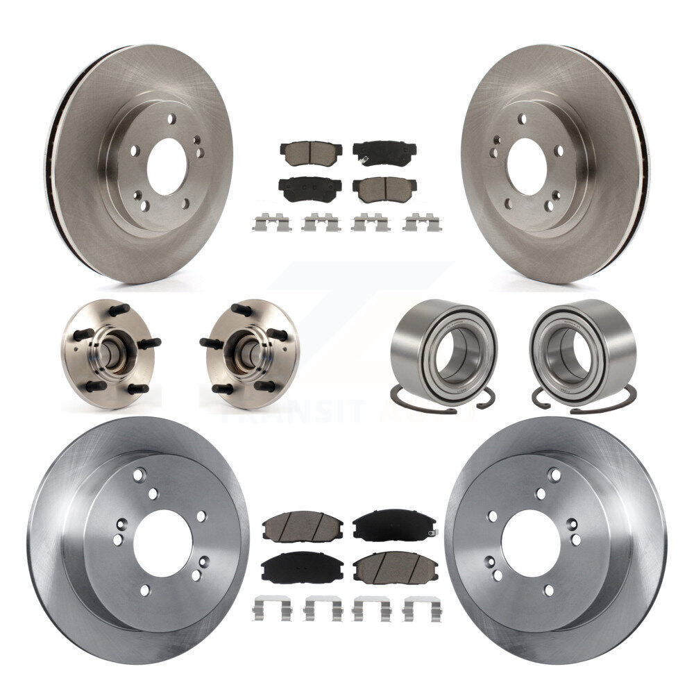 Hub Bearing Disc Brake Rotor And Pads Front Rear Kit (10Pc) For Hyundai Santa Fe