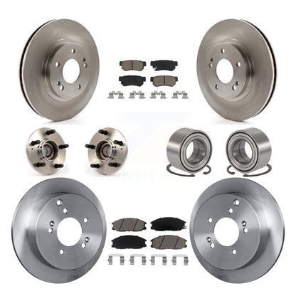 Hub Bearing Disc Brake Rotor And Pads Front Rear Kit (10Pc) For Hyundai Santa Fe