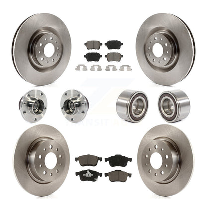 Hub Bearing Disc Brake Rotor & Pad Front Rear Kit (10Pc) For 2014-2018 Fiat 500L