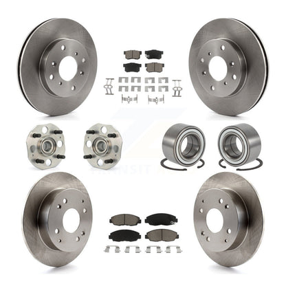 Hub Bearings Disc Brake Rotors And Pads Front Rear Kit (10Pc) For Honda Accord