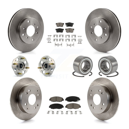 Hub Bearings Disc Brake Rotors And Pads Front Rear Kit (10Pc) For Honda Accord