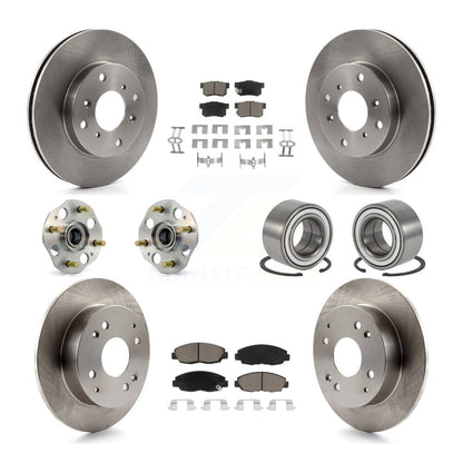 Hub Bearings Disc Brake Rotors And Pads Front Rear Kit (10Pc) For Honda Accord