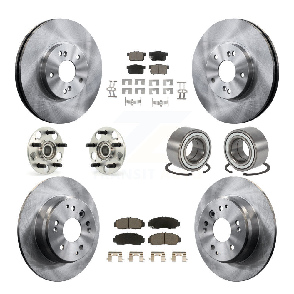 Hub Bearing Disc Brake Rotor & Pads Front Rear Kit (10Pc) For 1999-2003 Acura TL