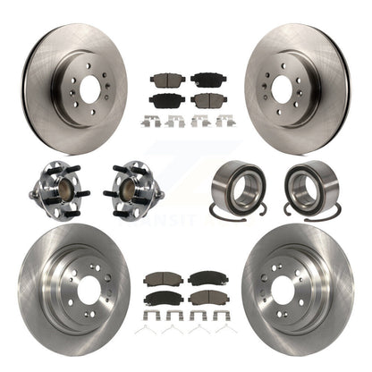 Hub Bearing Disc Brake Rotor And Ceramic Pads Front Rear Kit (10Pc) For Acura TL