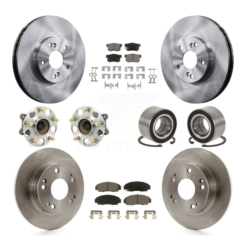 Hub Bearing Disc Brake Rotor & Pad Front Rear Kit (10Pc) For 2004-2008 Acura TSX